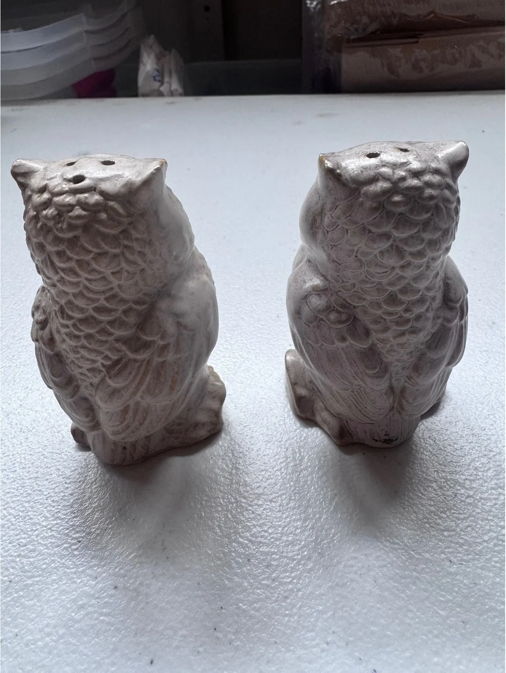 Vintage Made in Japan Owl Salt & Pepper Shakers Ceramic Bird Pair MCM Retro
